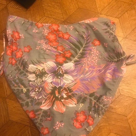 High Waisted Flower Print Bikini Bottom Peach, Orange, Green, Purple. - Picture 3 of 3